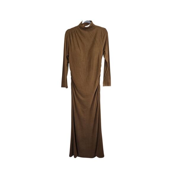 OGL Soft Flattering Turtleneck Mossy Brown Cabincore Brami Maxi Dress NWT, Sz XL - Picture 1 of 15